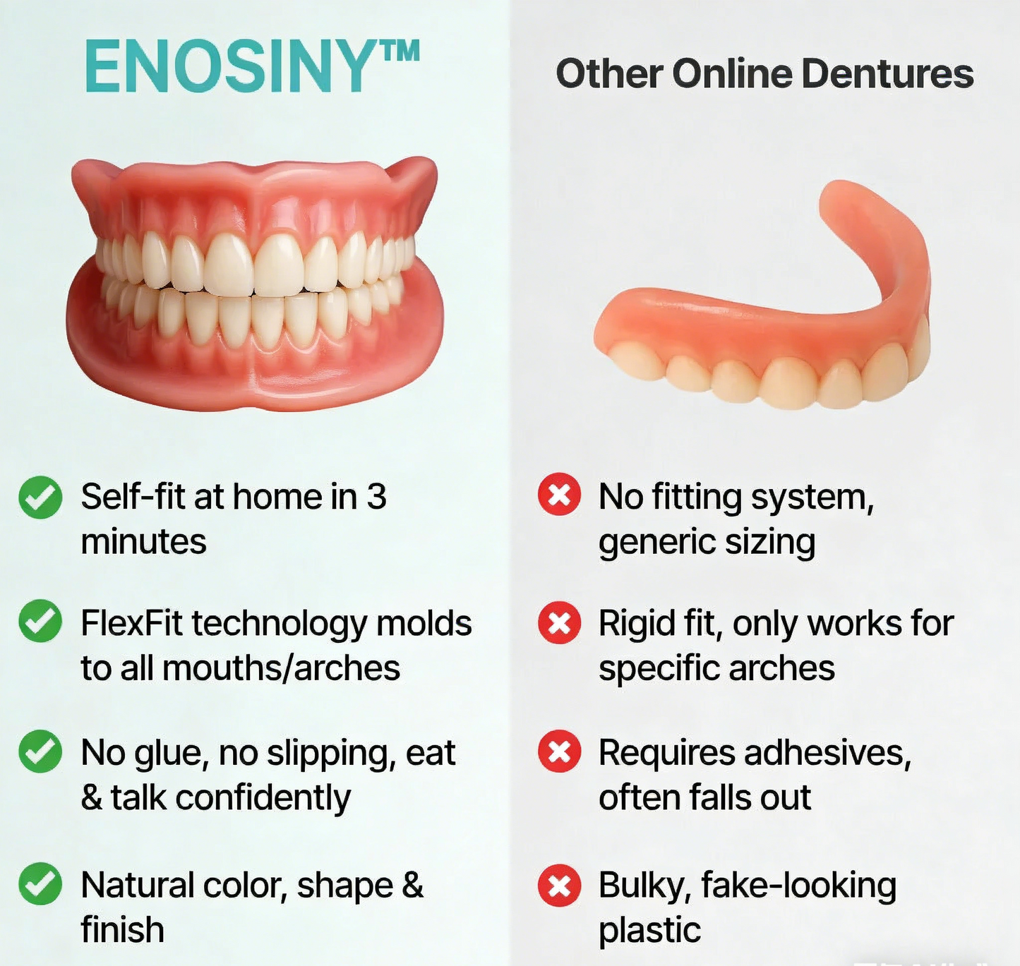 🔥LAST DAY 70% OFF -🏆ENOSINY™ Custom Custom-Fit Full Functional DenturesMake you more confident – Made in the USA & FDA-Certified