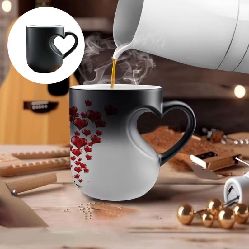 💖Magic Heart Mug: Color-Changes With Hot Water!