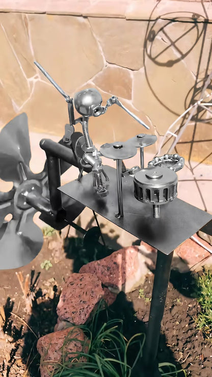 🔥Last Day 🥁Handmade Metal Rock Band Windmill🎁(Includes a 70cm bracket)
