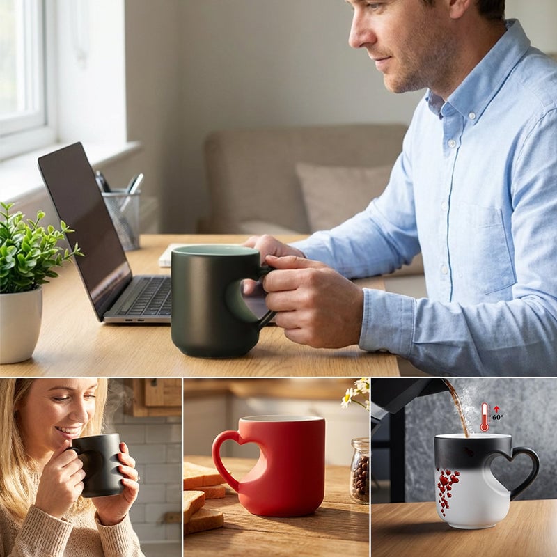 💖Magic Heart Mug: Color-Changes With Hot Water!